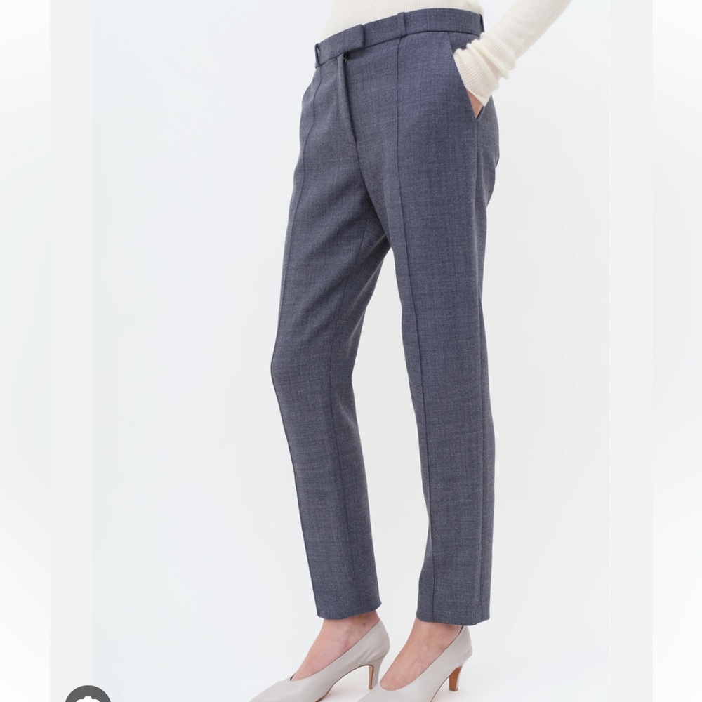 The Row Blue Spreyley Wool-Blend Pants